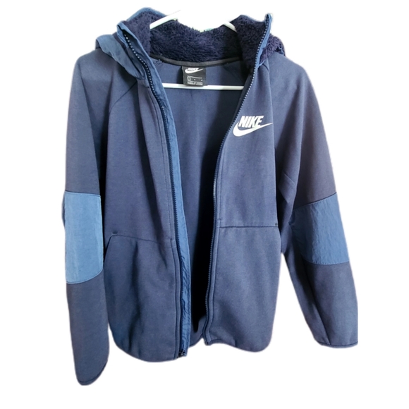 NIKE BOY BLUE HOODED JACKET SIZE L - Picture 4 of 6